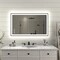 Apex-Noir 40X24 Framed Led Lighted Bathroom Mirror Anti-Fog Matte Black Frame